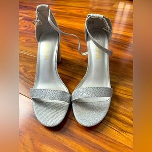 Silver, sparkly heels - worn once